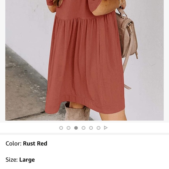 YIBOCK Women's Summer
Casual Twist Knot Short Puff
Sleeve Dresses Pleated Swing - Picture 3 of 7